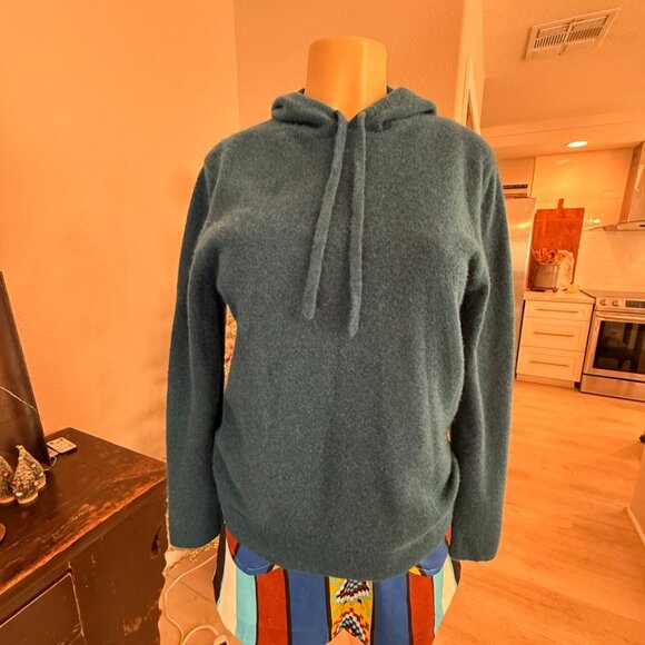 NAADAM Hooded Cashmere Sweater in a beautiful royal blue in color - Picture 2 of 5
